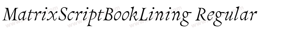 MatrixScriptBookLining Regular字体转换